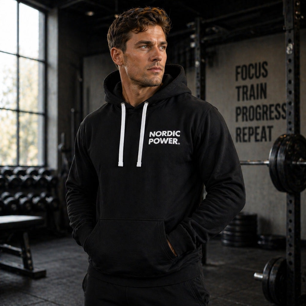 Navi Blue Hoodie, Hættetrøje Str. XXL, sporty fit - NORDIC POWER