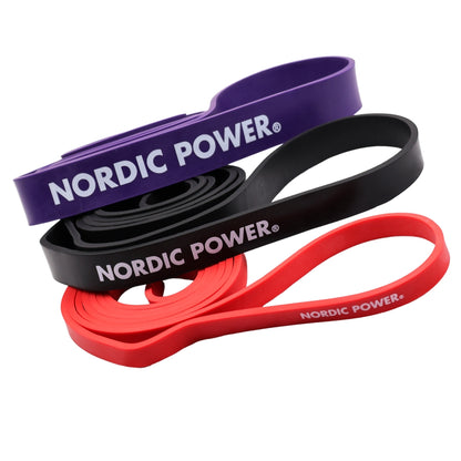Kraftband 3er-Pack Rot, Schwarz, Lila aus Latex - NORDIC POWER
