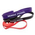 Kraftband 3er-Pack Rot, Schwarz, Lila aus Latex - NORDIC POWER