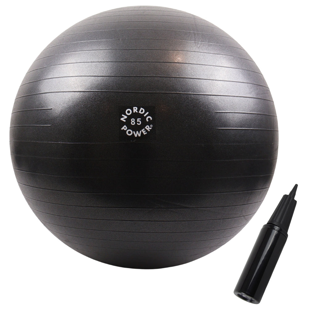 Gymnastikball 85 cm Schwarz, inkl. Pumpe - NORDIC POWER