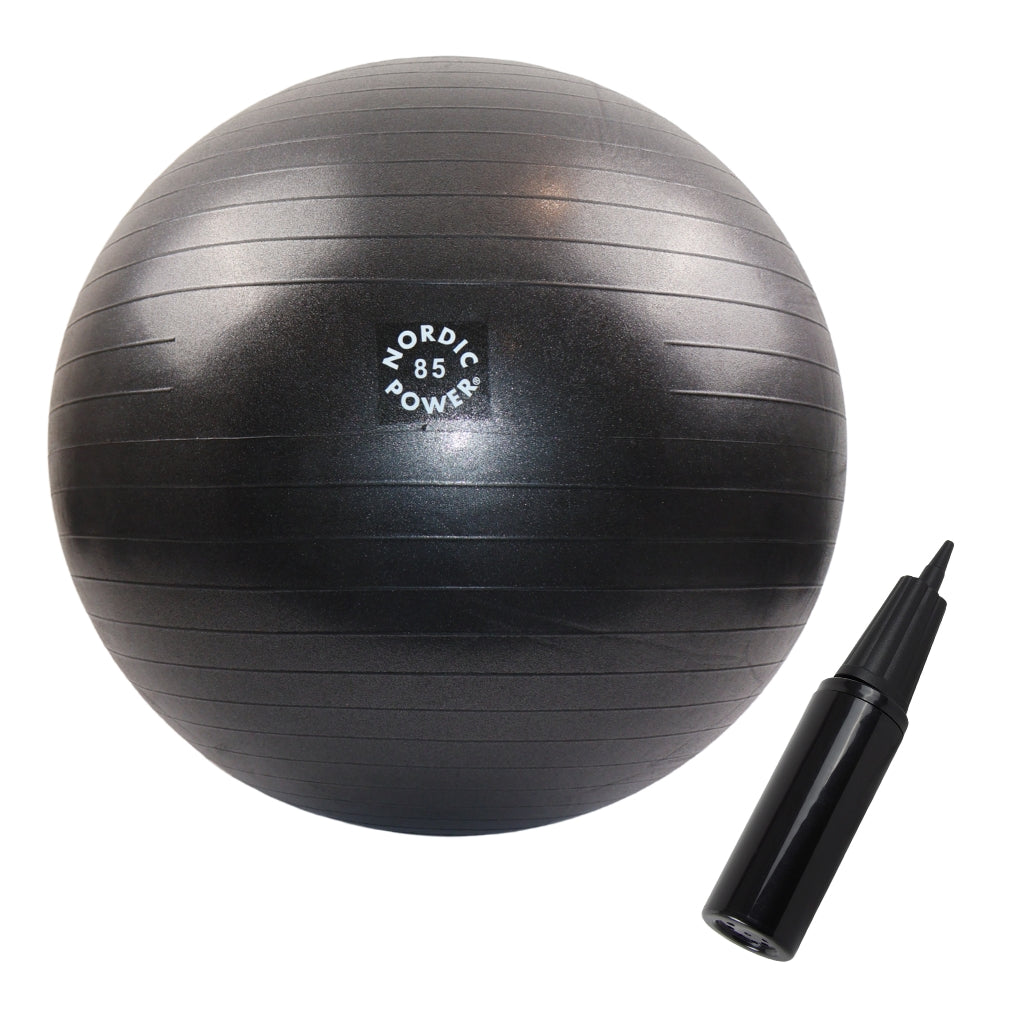 Gymnastikball 85 cm Schwarz, inkl. Pumpe - NORDIC POWER
