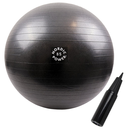 Gymnastikball 85 cm Schwarz, inkl. Pumpe - NORDIC POWER