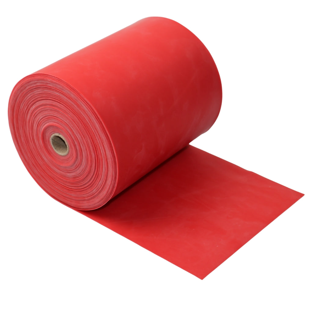 Træningselastik Bånd 25 Meter, Rød, Medium Styrke, Perfekt Til Træningsøvelser Med Træningselastikker