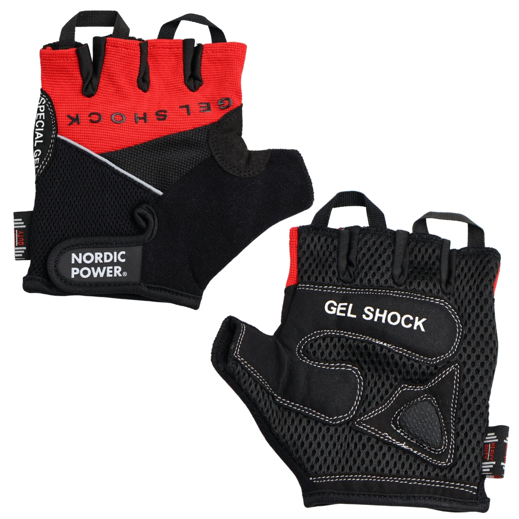 Trainingshandschuhe Schwarz/Rot, Größe M - NORDIC POWER