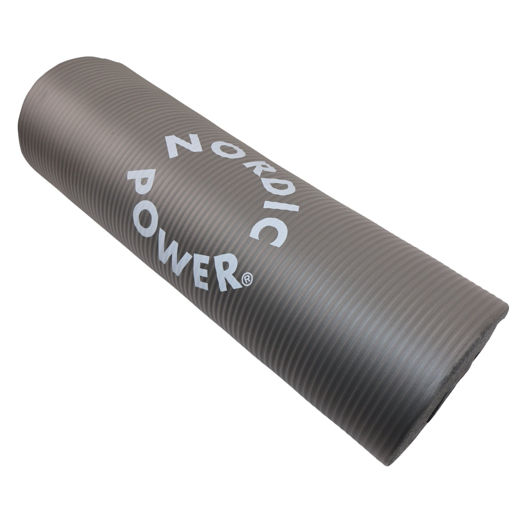 Trainingsmatte Grau 1,5 cm dick, mit Tasche - NORDIC POWER