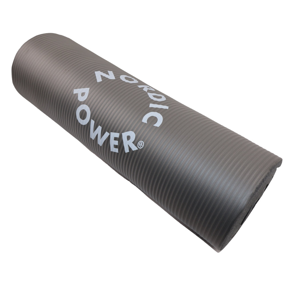 Trainingsmatte Grau 1,5 cm dick, mit Tasche - NORDIC POWER