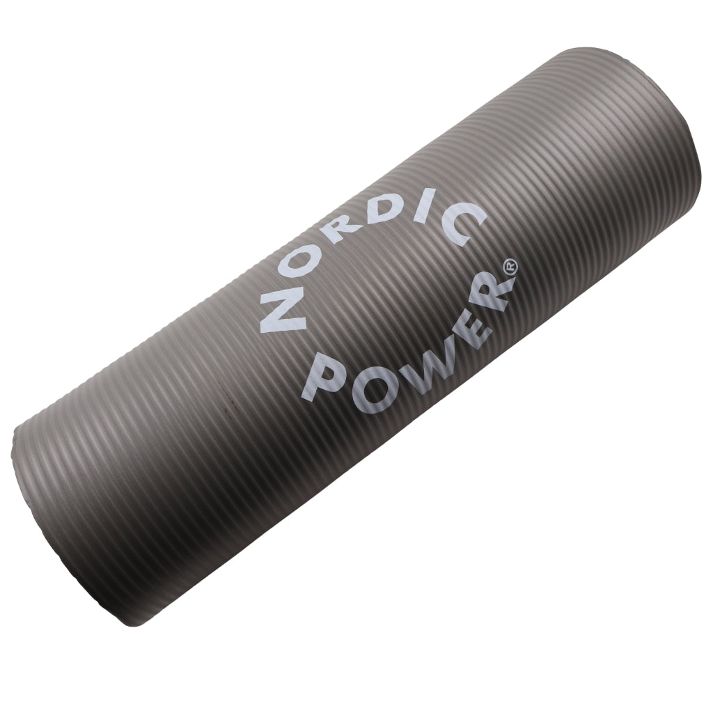 Trainingsmatte Grau 1,5 cm dick, mit Tasche - NORDIC POWER