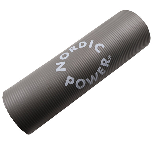 Trainingsmatte Grau 1,5 cm dick, mit Tasche - NORDIC POWER