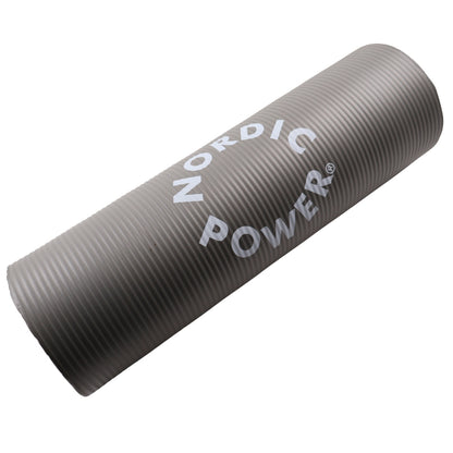 Trainingsmatte Grau 1,5 cm dick, mit Tasche - NORDIC POWER