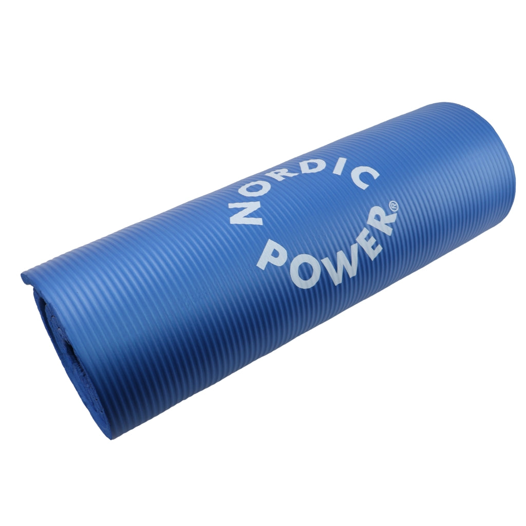 Trainingsmatte Schwarz 1,5 cm dick, mit Tasche - NORDIC POWER