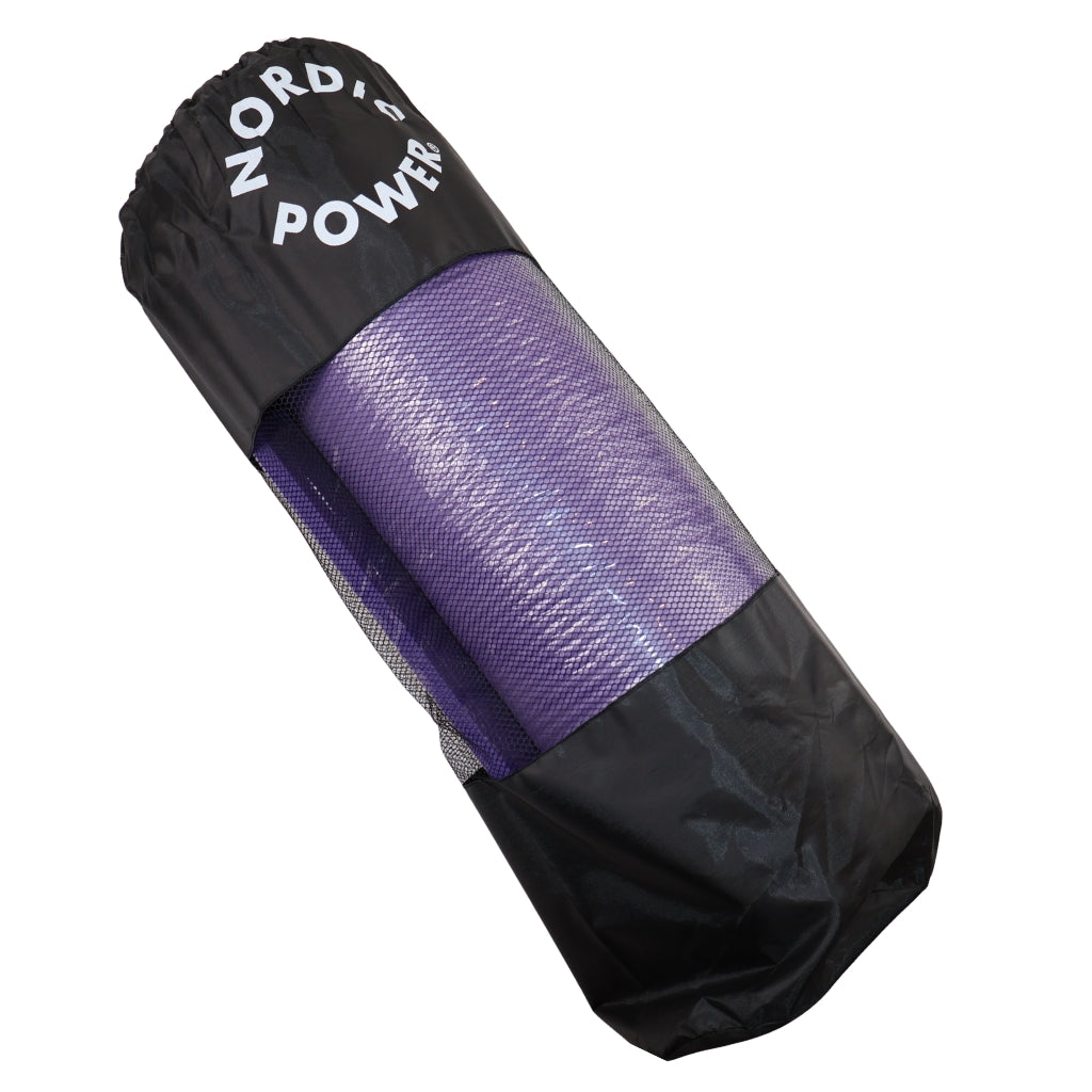 Trainingsmatte Schwarz 1,5 cm dick, mit Tasche - NORDIC POWER