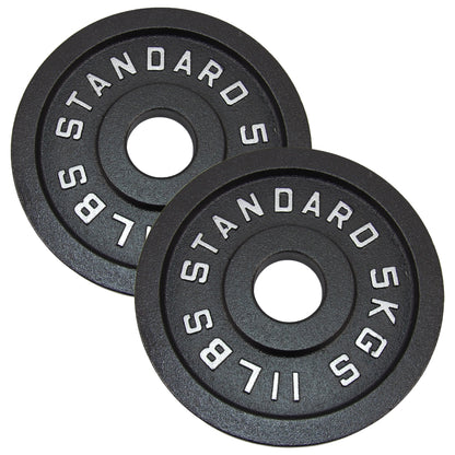 Hantelscheibe 5 Kg. Schwarzes Metall 1 Stück. Ø50 mm - NORDIC POWER