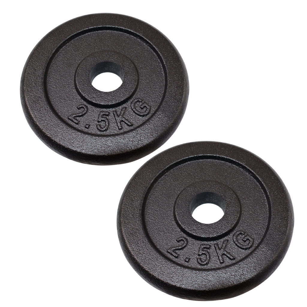 Hantelscheiben-Set 2 x 2,5 kg. Schwarzes Metall, Ø30 mm - NORDIC POWER