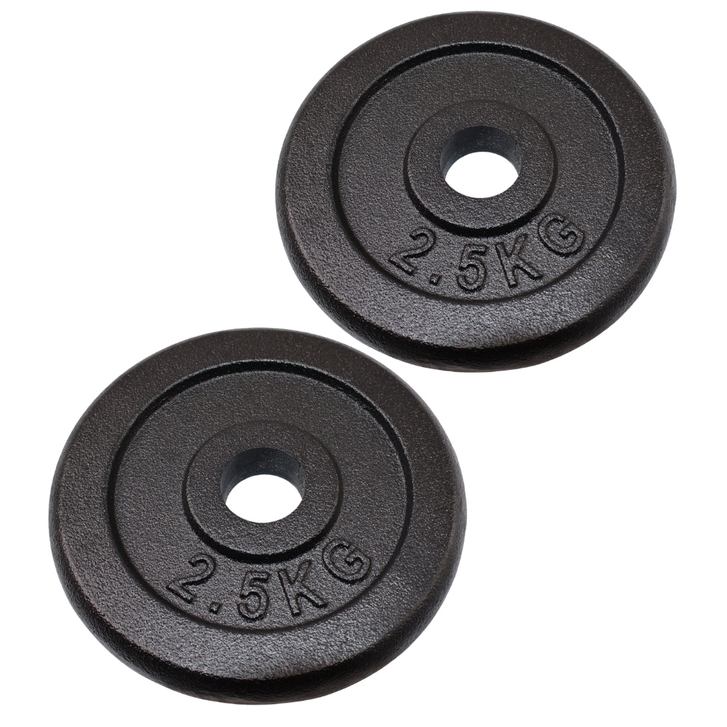 Hantelscheiben-Set 2 x 2,5 kg. Schwarzes Metall, Ø30 mm - NORDIC POWER