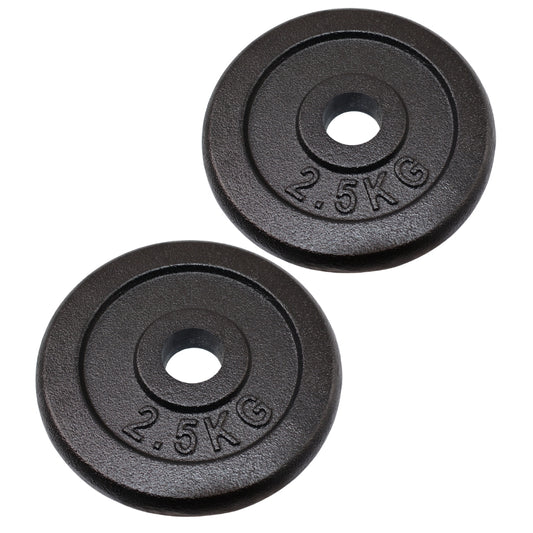 Hantelscheiben-Set 2 x 2,5 kg. Schwarzes Metall, Ø30 mm - NORDIC POWER