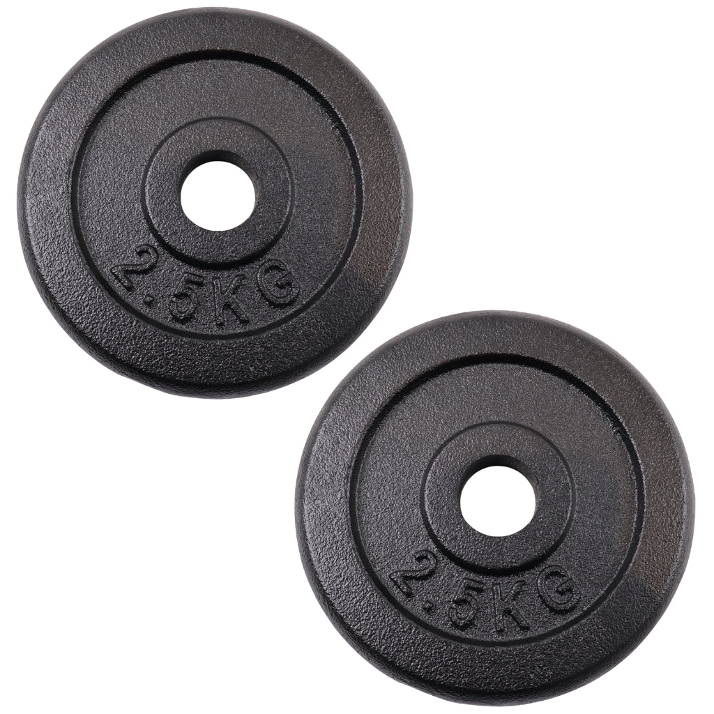 Hantelscheiben-Set 2 x 2,5 kg. Schwarzes Metall, Ø30 mm - NORDIC POWER